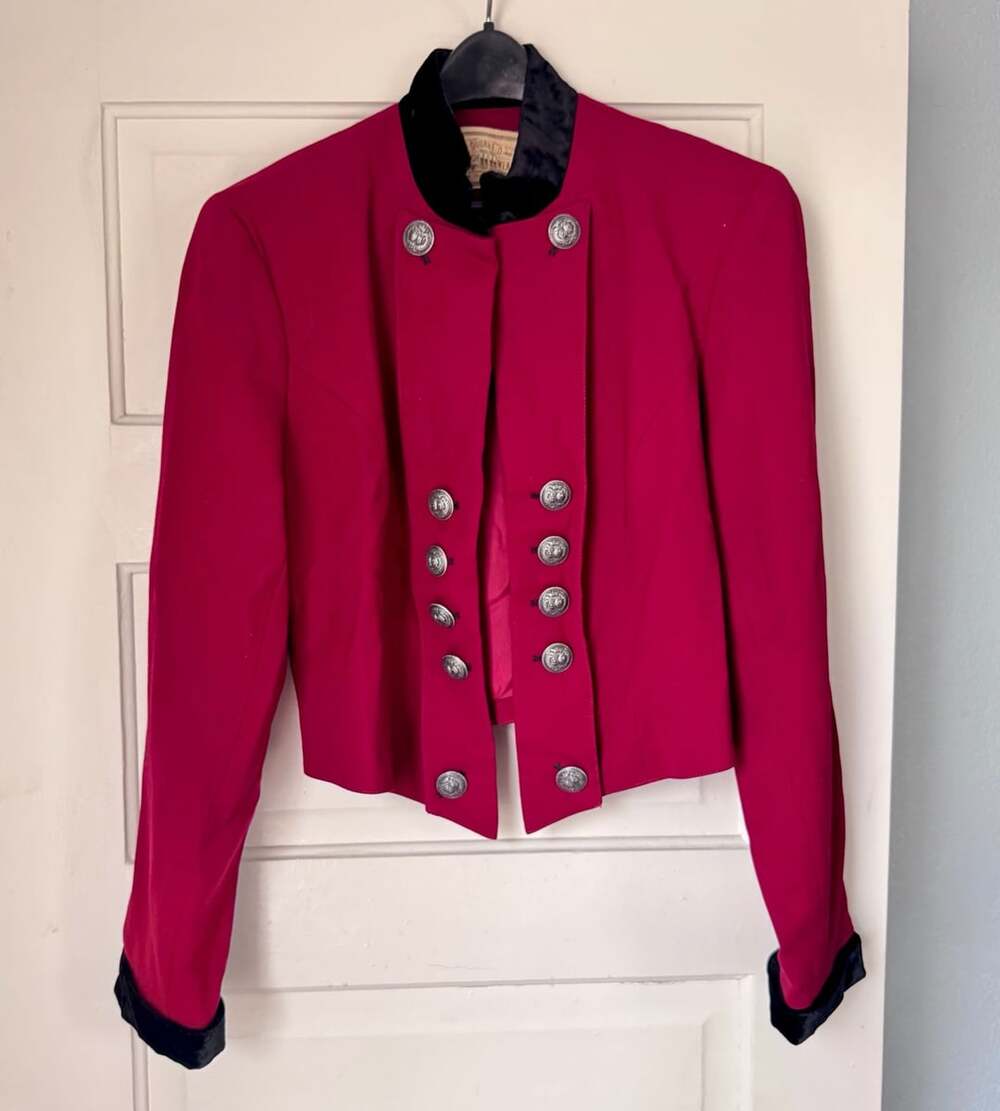 Double D Ranchwear Military Jacket Size M Red Wool